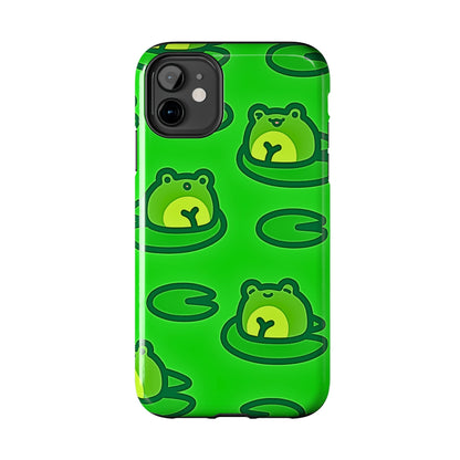 Cute Green Frogs Pattern Tough Phone Case | Animals