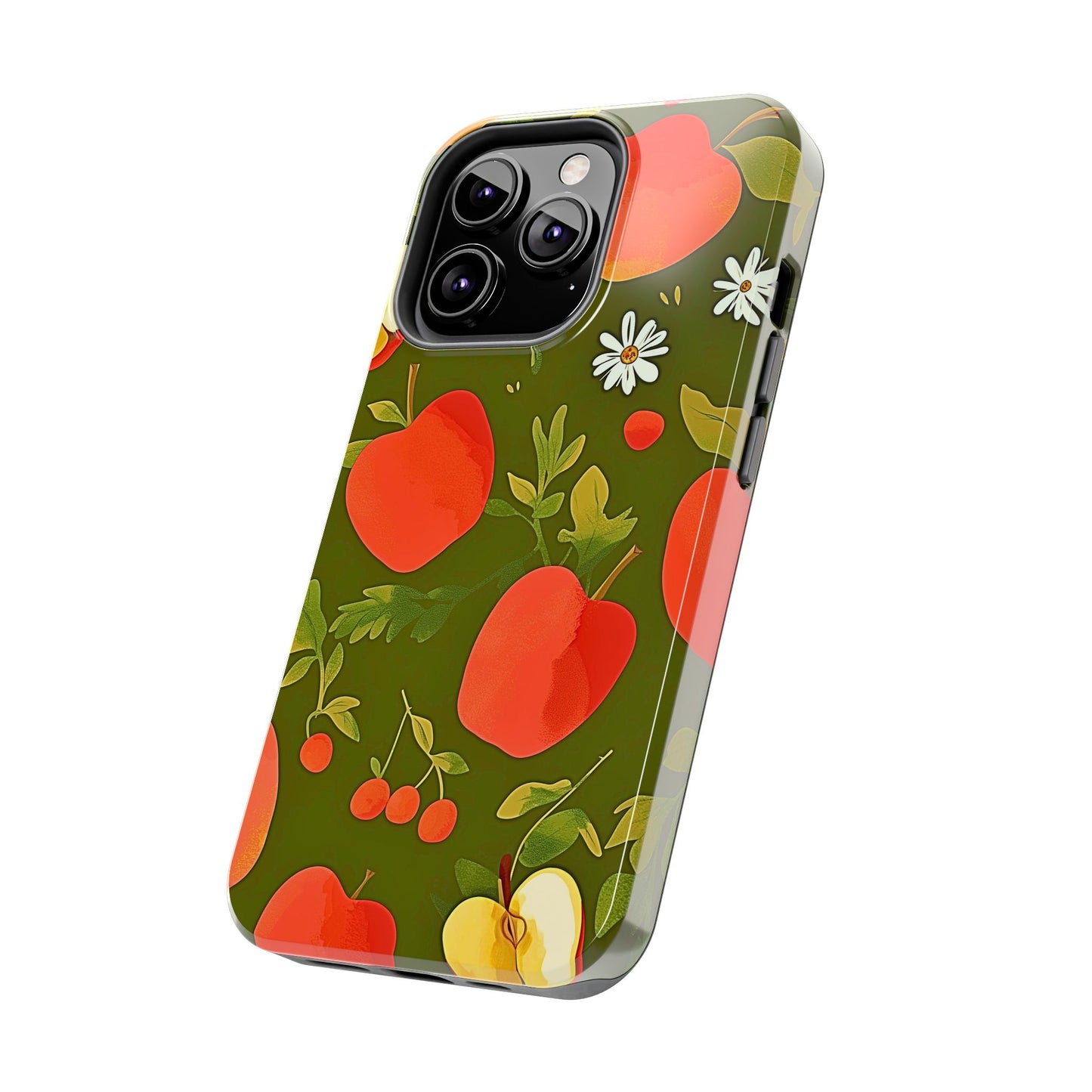 Funda/Cubierta resistente para teléfono con diseño de manzanas y bayas | Estética