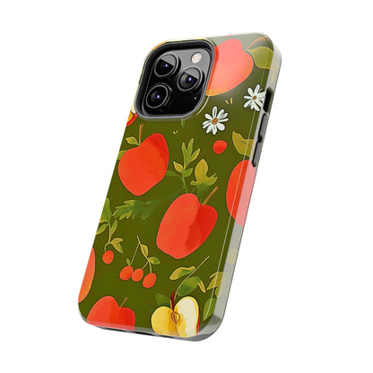 Funda/Cubierta resistente para teléfono con diseño de manzanas y bayas | Estética