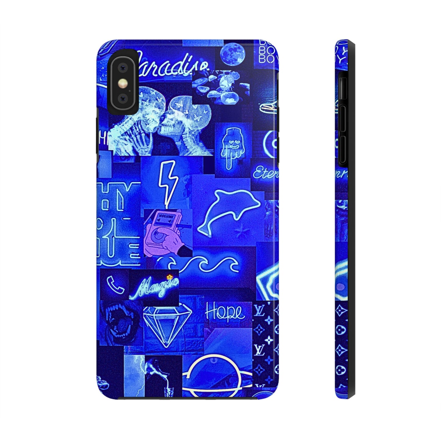 Blue Neon Style Tough Phone Case | Aesthetic