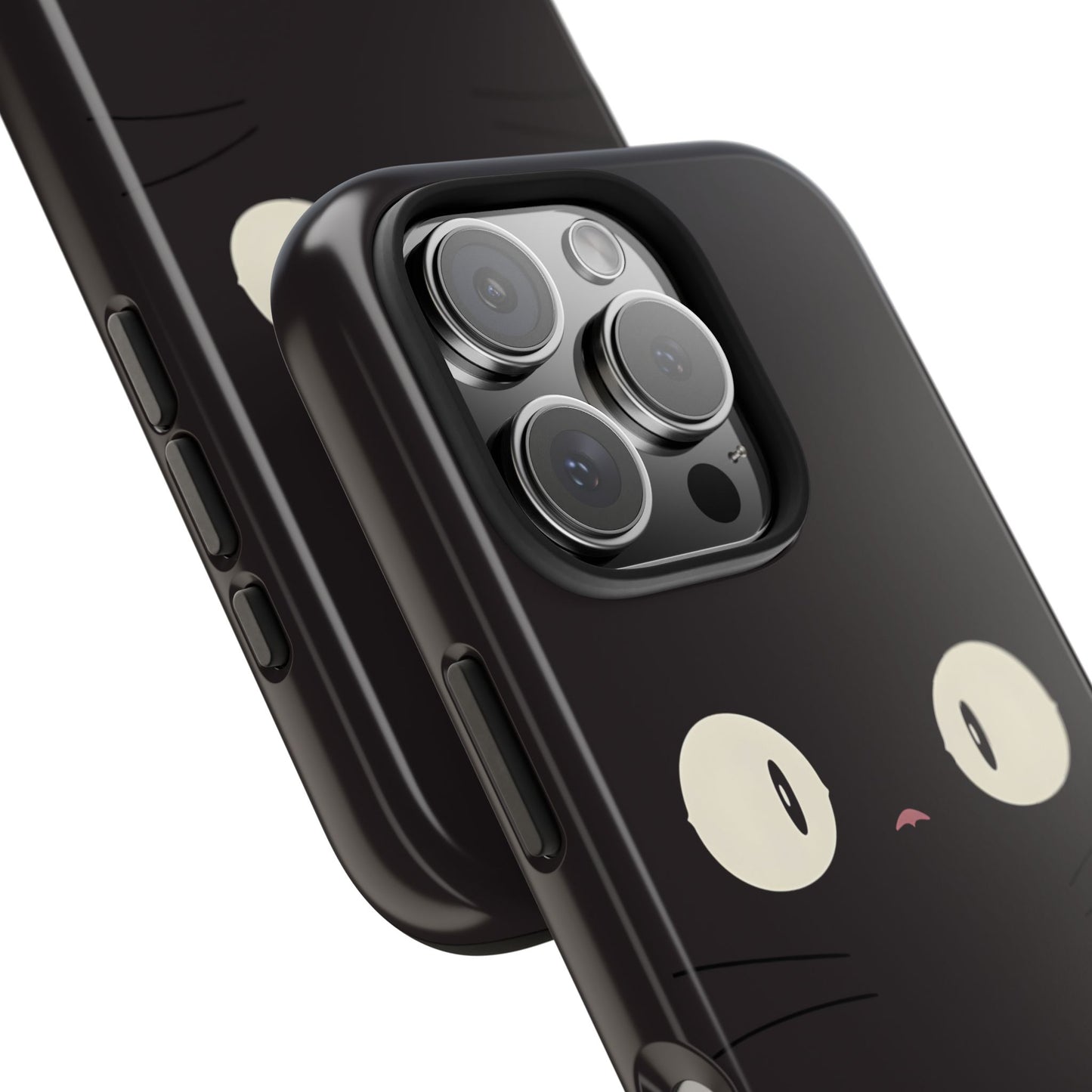 Adorable Black Cat Face and Eyes Minimal Tough Phone Case | Animals