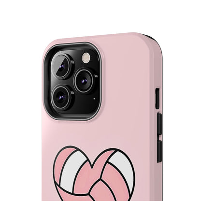 Pink Volleyball Heart Tough Phone Case | Aesthetic