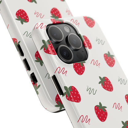 Strawberry Doodle Delight Tough Phone Case | Food
