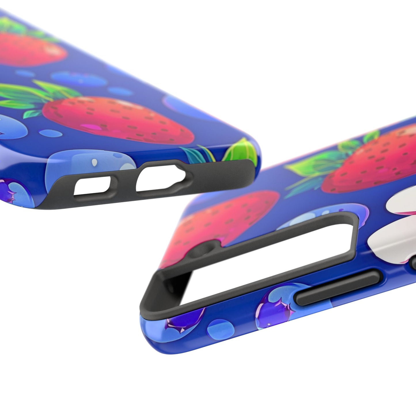 Cute Blueberry Strawberry Fruit Pattern Tough Phone Case | Aesthetic