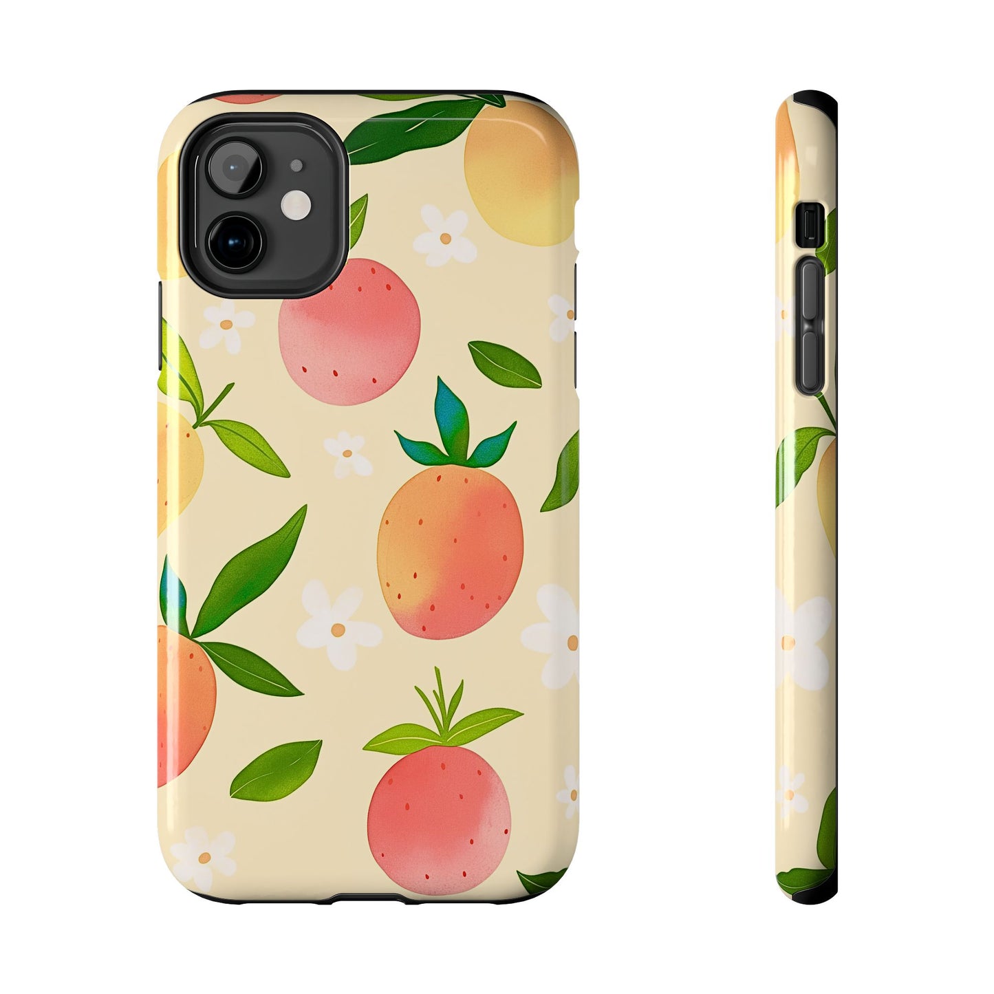 Mango Orange Fruit Pattern Tough Phone Case | Aesthetic