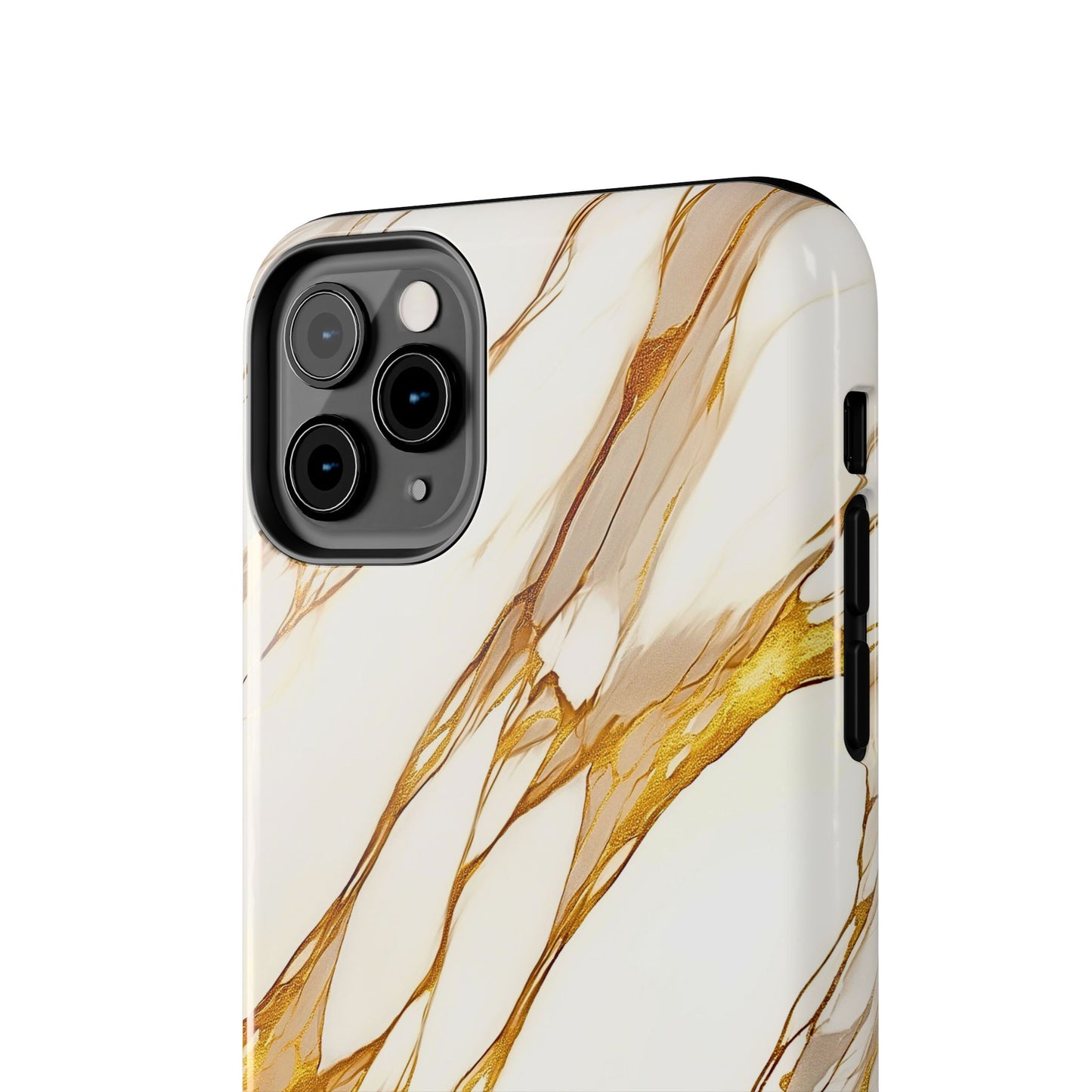 Funda/Cubierta resistente para teléfono con textura de mármol dorado de lujo | Estética
