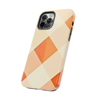 Pastel Minimalist Two-Tone Checkerboard Tough Phone Case | Aesthetic