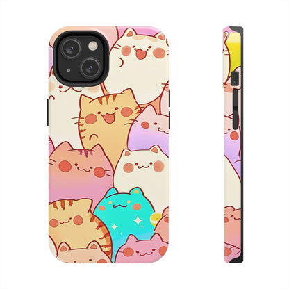 Kawaii Chubby Adorable Cats Tough Phone Case | Animals