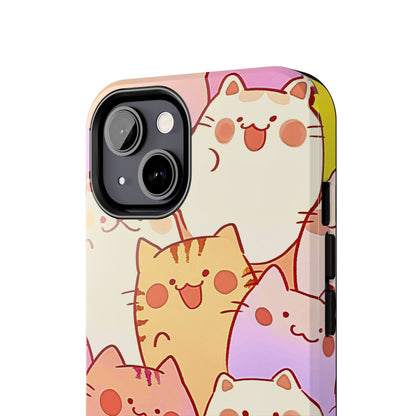 Kawaii Chubby Adorable Cats Tough Phone Case | Animals