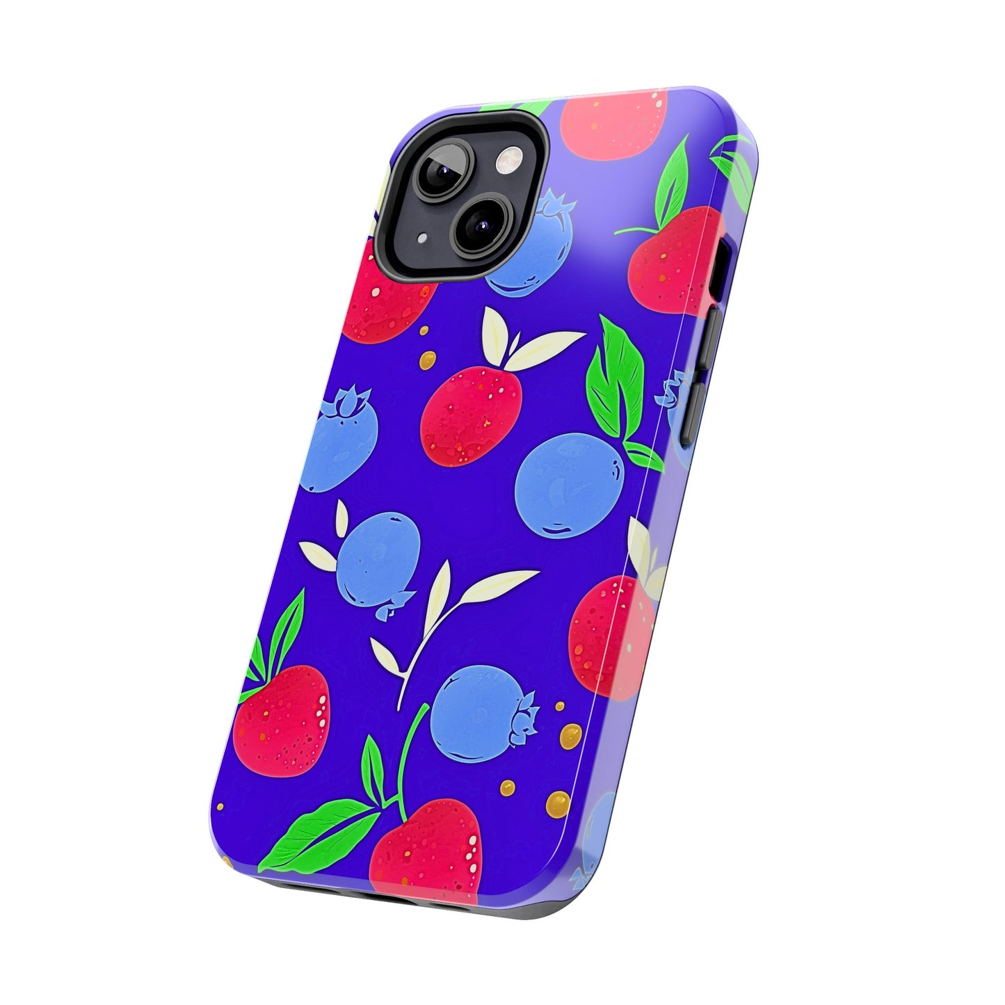 Funda resistente para teléfono con diseño de arándanos y fresas | Estética