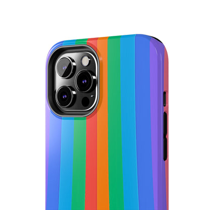 Funda resistente para teléfono con líneas de arcoíris hippies | Estética