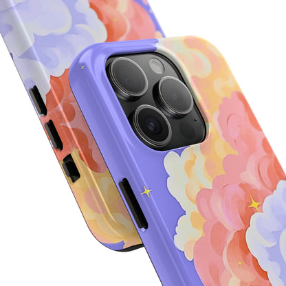 Funda resistente para teléfono con diseño de nubes de colores de ensueño | Estética