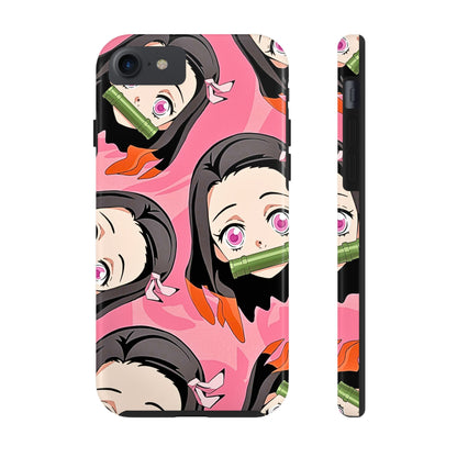 Nezuko Kamado Head Pattern Tough Phone Case | Anime - Demon Slayer