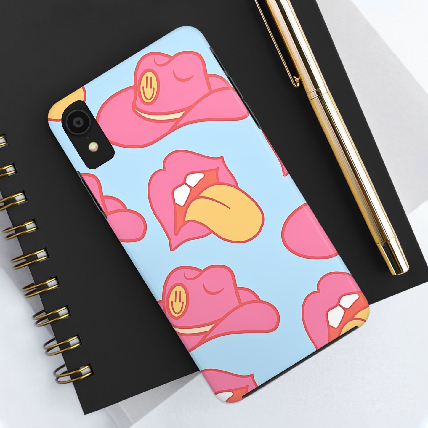 Funda resistente para teléfono con estampado de sombrero vaquero y labios sensuales (versión 1) | Estética