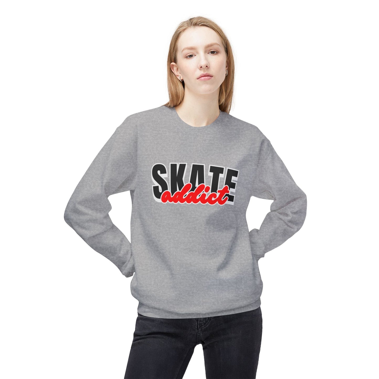 Skate Addict Unisex Fleece Crewneck Sweatshirt