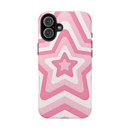 Pink Preppy Star Pattern Style Tough Phone Case | Aesthetic