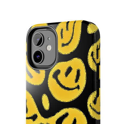 Funda resistente para teléfono con cara sonriente psicodélica colorida (versión 1) | Estética