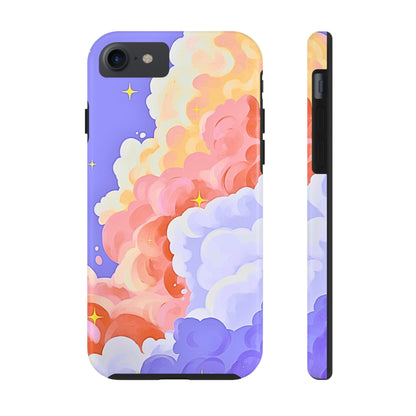 Funda resistente para teléfono con diseño de nubes de colores de ensueño | Estética