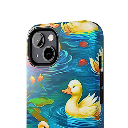 Ducks in the Pond Pattern Style Tough Phone Case | Animals