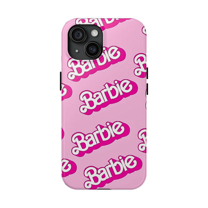 Funda rígida para teléfono con estampado retro del logotipo de Barbie | Estética