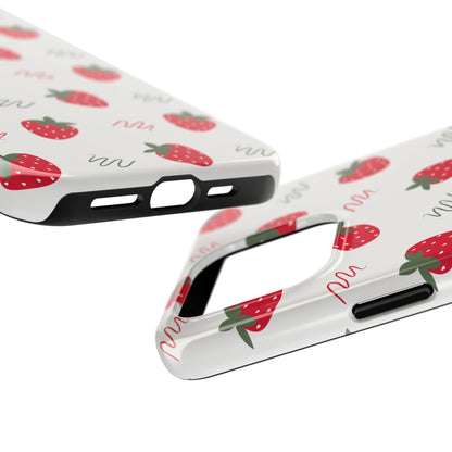 Strawberry Doodle Delight Tough Phone Case | Food