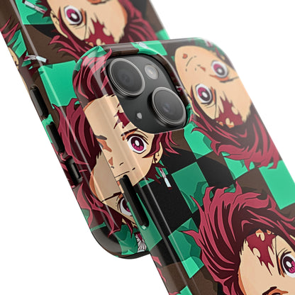 Tanjiro Kamado Head Pattern Tough Phone Case | Anime - Demon Slayer