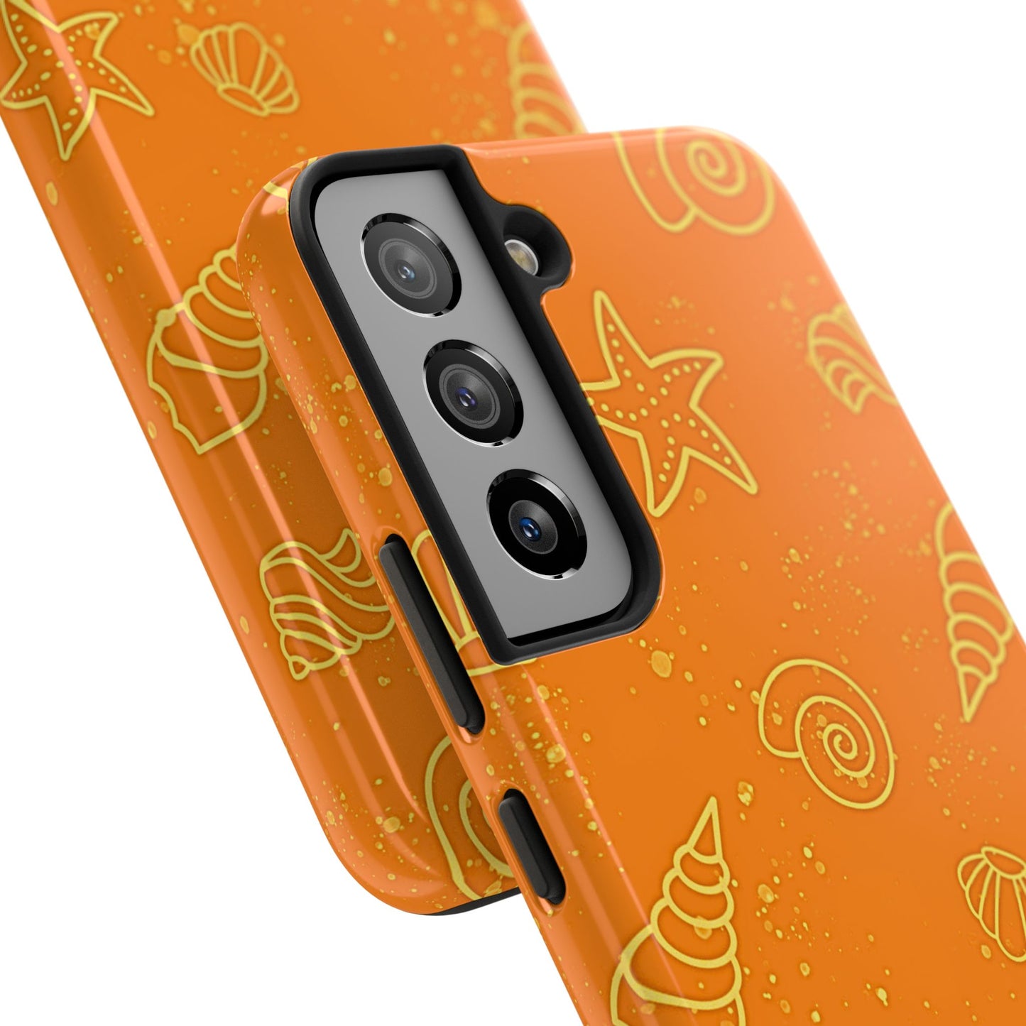 Funda resistente para teléfono con diseño de conchas naranjas | Estética