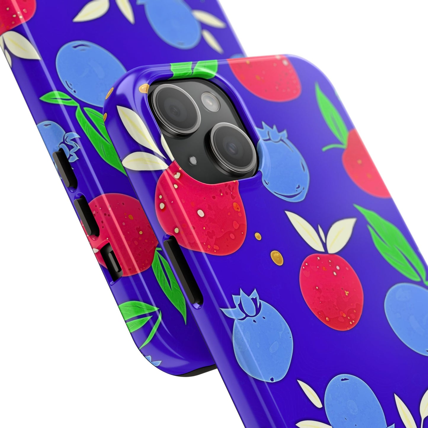 Funda resistente para teléfono con diseño de arándanos y fresas | Estética