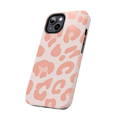 Funda resistente para teléfono con estampado de leopardo rosa preppy | Estética