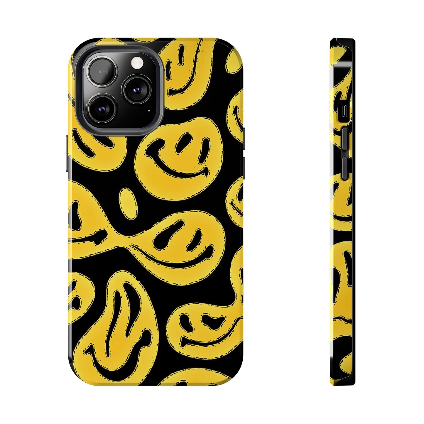 Funda resistente para teléfono con cara sonriente psicodélica colorida (versión 1) | Estética