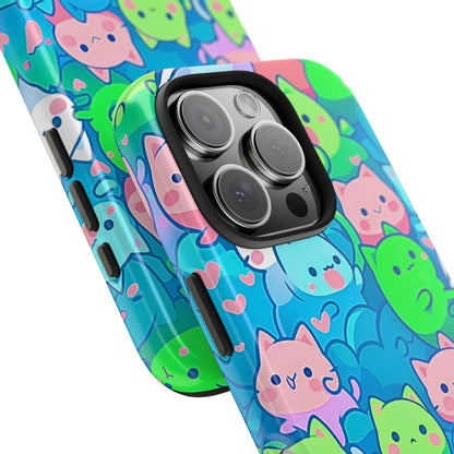 Cute Colorful Cats Pattern Style Tough Phone Case | Animals