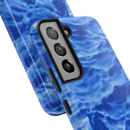 Funda resistente para teléfono azul oscuro con olas del océano borrosas | Estética