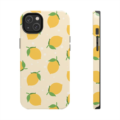 Cute Aesthetic Lemon Pattern Citrus Design Tough Phone Case | Food