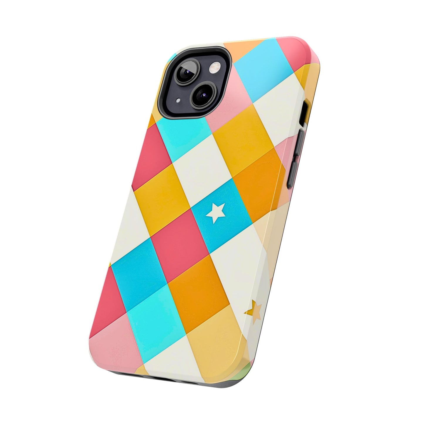 Vibrant Preppy Checkered Tough Phone Case | Aesthetic