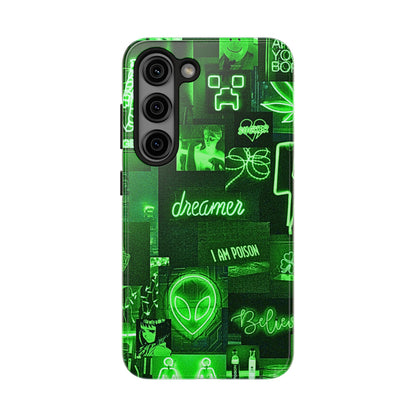 Green Neon Style Tough Phone Case | Aesthetic