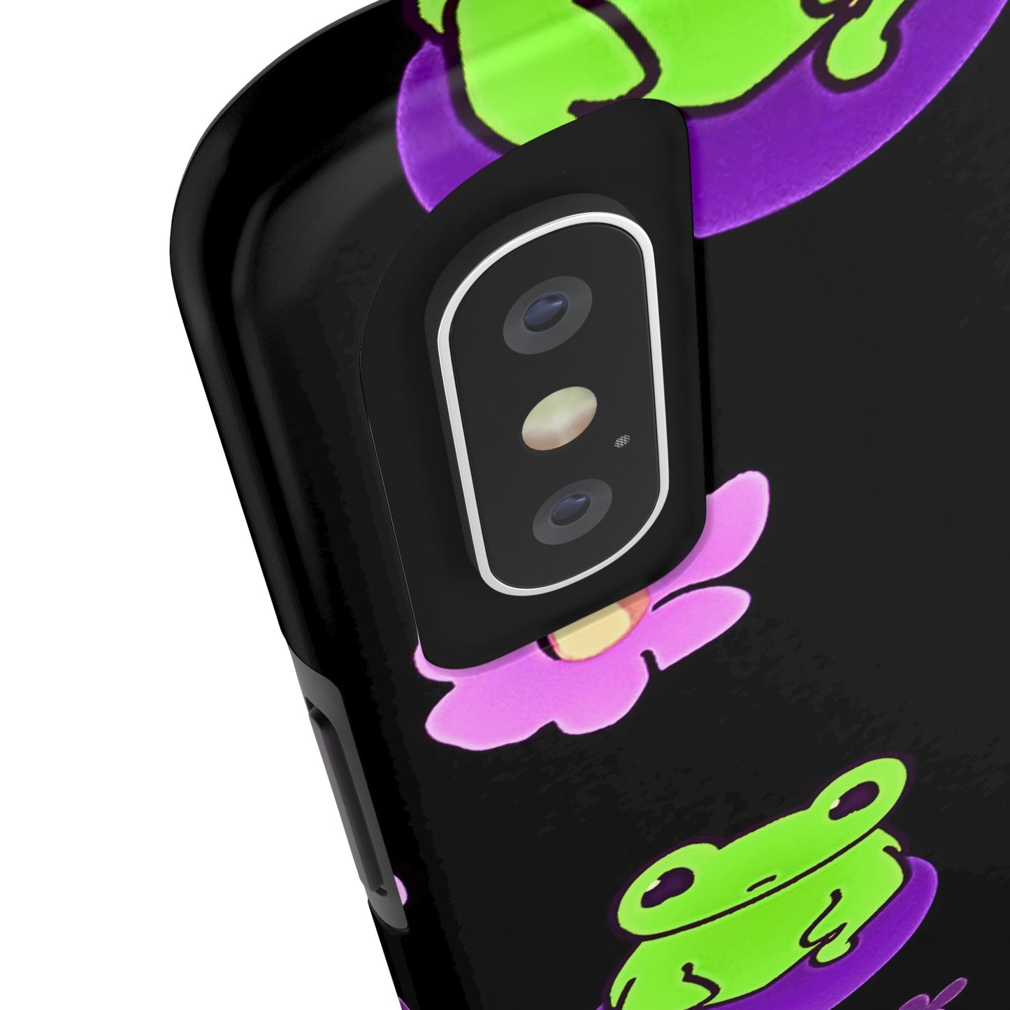 Cute Frog & Pink Flowers Pattern Style Tough Phone Case | Animals