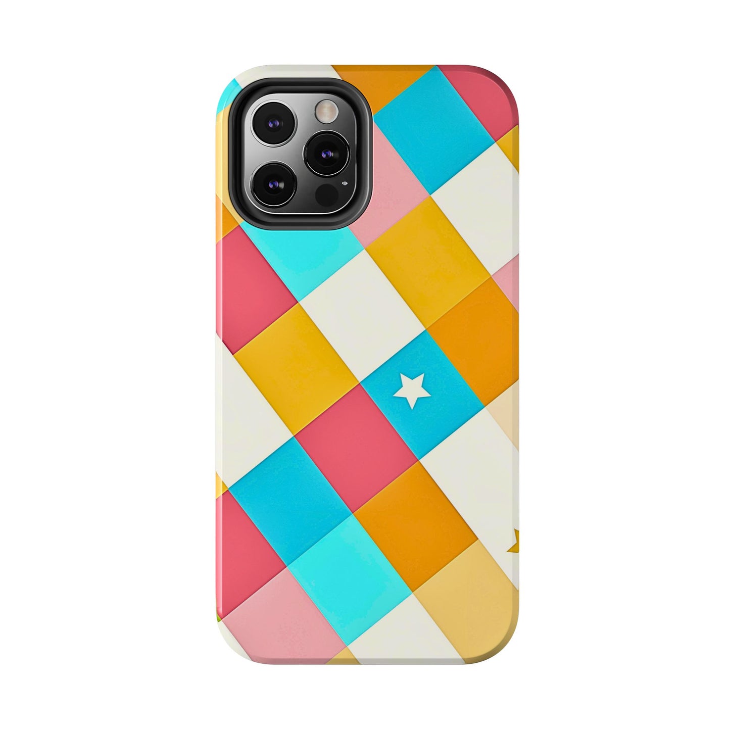 Vibrant Preppy Checkered Tough Phone Case | Aesthetic