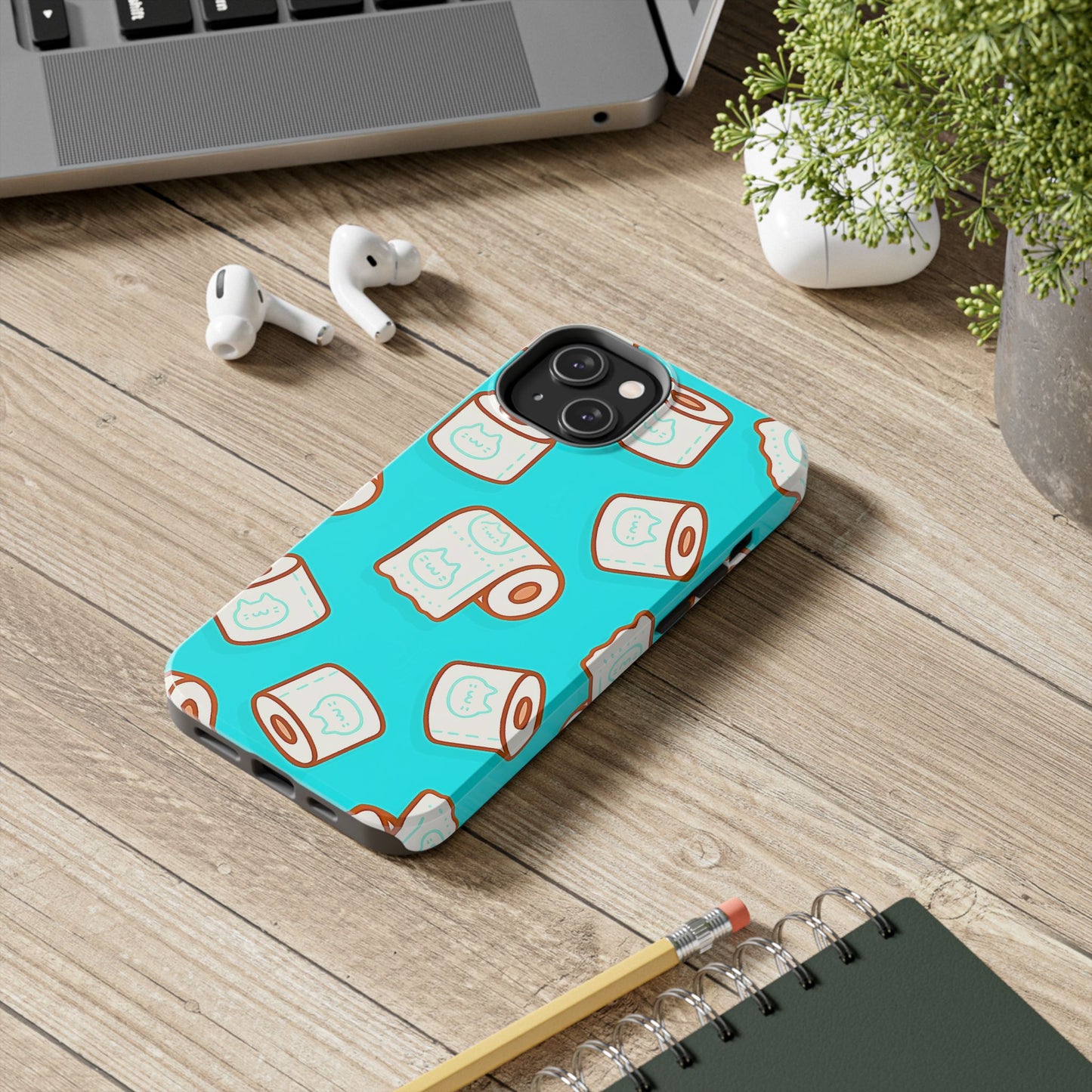 Funda resistente para teléfono con estampado de papel higiénico kawaii | Estética