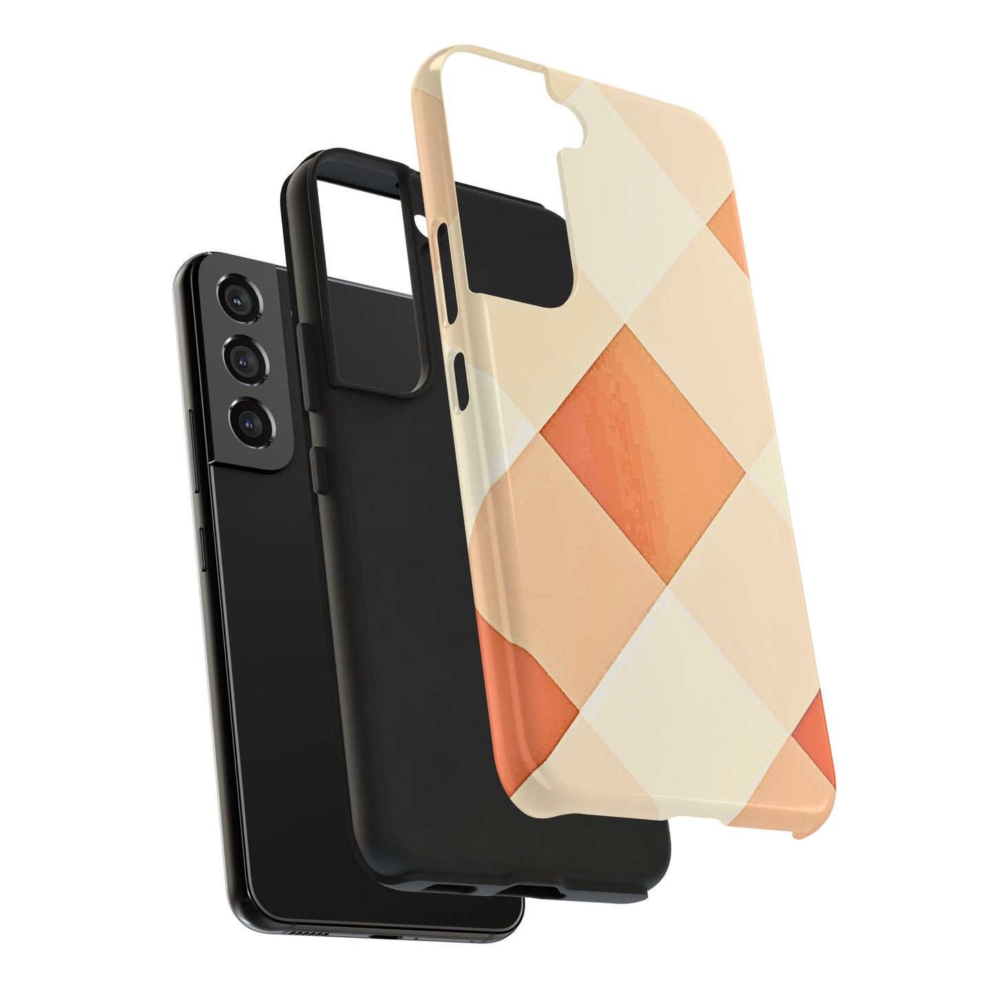 Pastel Minimalist Two-Tone Checkerboard Tough Phone Case | Aesthetic