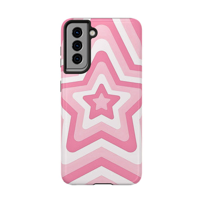 Pink Preppy Star Pattern Style Tough Phone Case | Aesthetic
