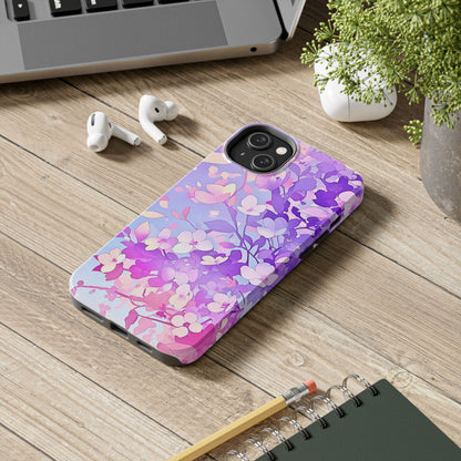 Funda resistente para teléfono con delicados estampados florales en tonos pastel | Estética