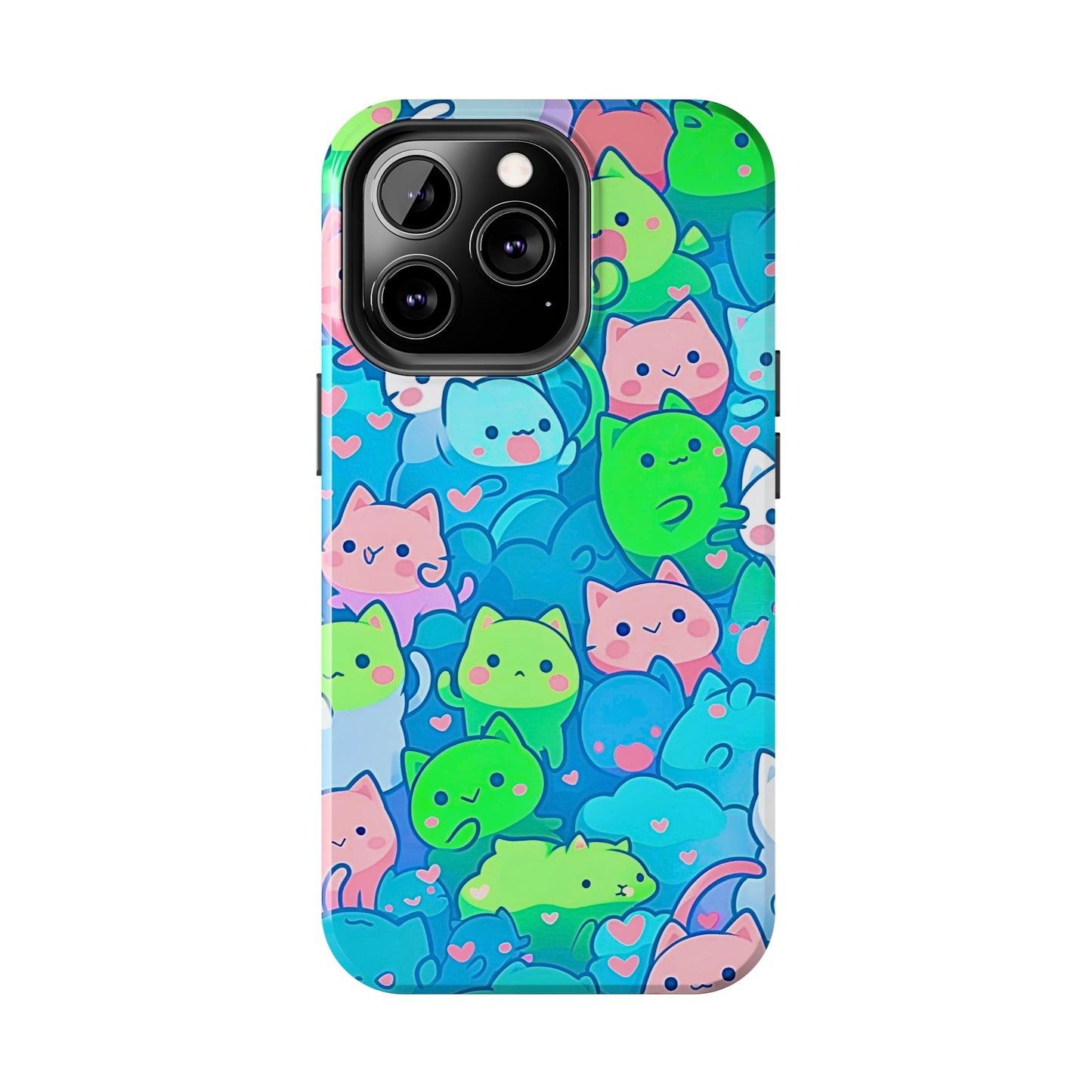 Cute Colorful Cats Pattern Style Tough Phone Case | Animals