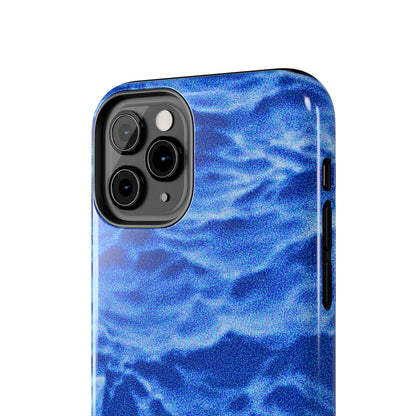 Funda resistente para teléfono azul oscuro con olas del océano borrosas | Estética