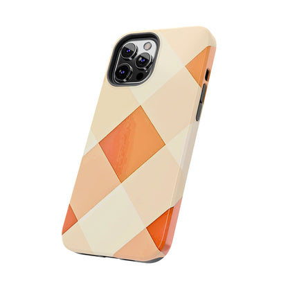Pastel Minimalist Two-Tone Checkerboard Tough Phone Case | Aesthetic
