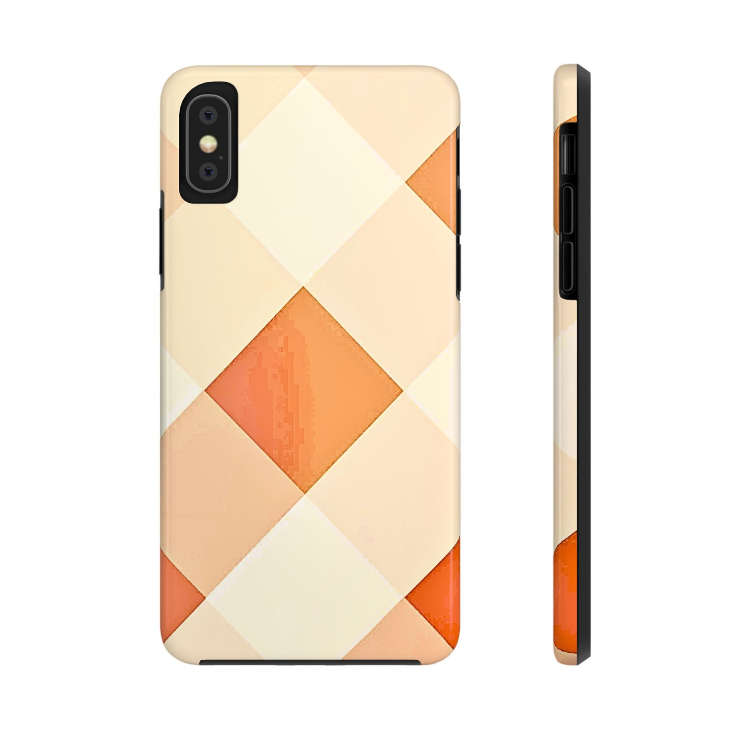 Pastel Minimalist Two-Tone Checkerboard Tough Phone Case | Aesthetic