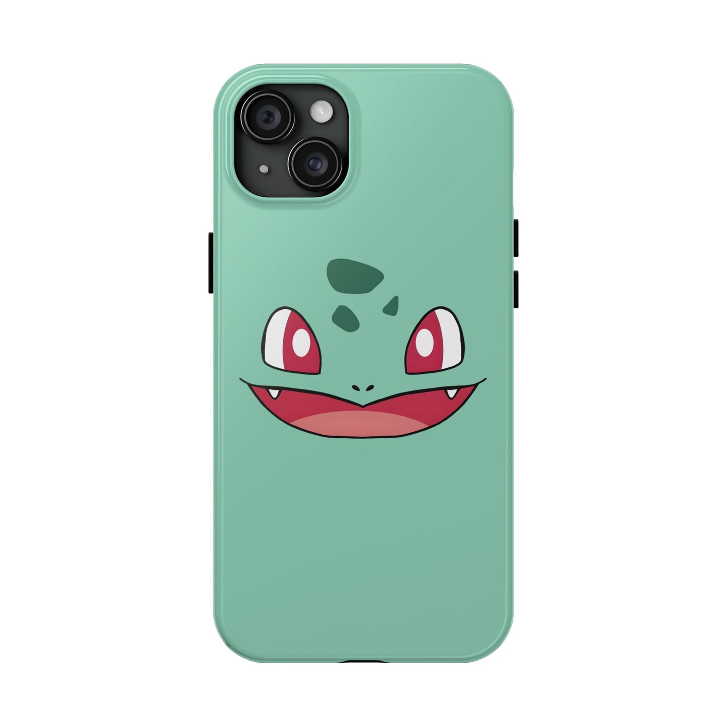 Green Leaf Dino Smile Red Eyes Cute Creature Tough Phone Case | Anime