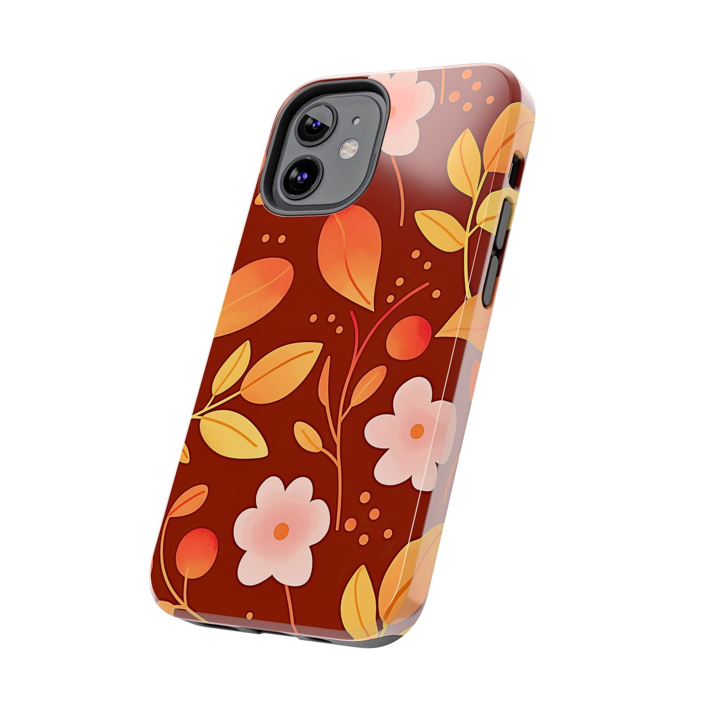 Autumn Fall Leaf Pattern Tough Phone Case | Aesthetic