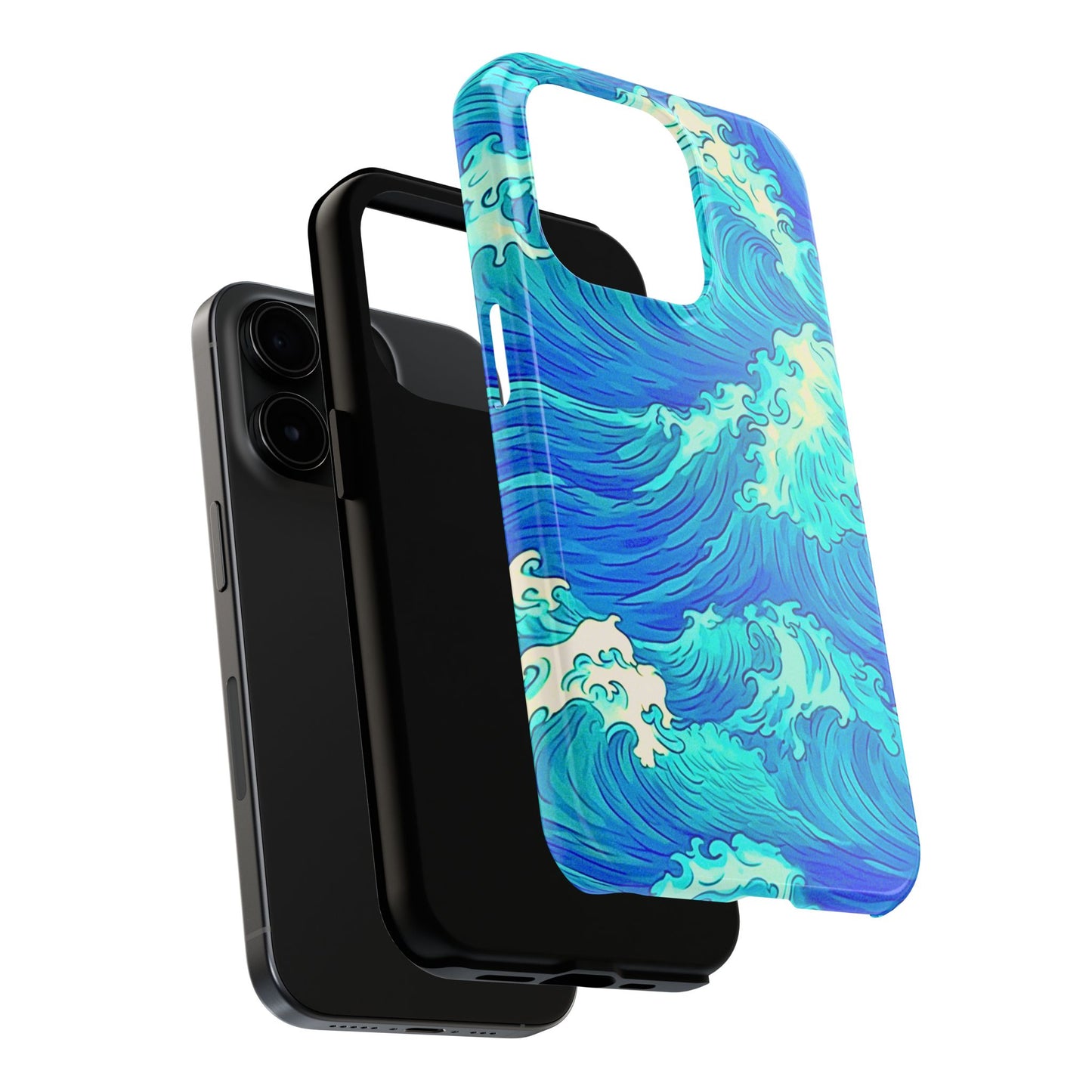 Funda resistente para teléfono con diseño de olas de agua | Estética