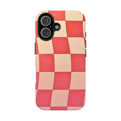 Preppy Checkered Pink Tough Phone Case | Aesthetic