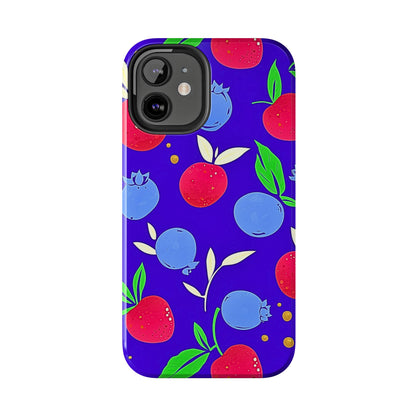 Funda resistente para teléfono con diseño de arándanos y fresas | Estética
